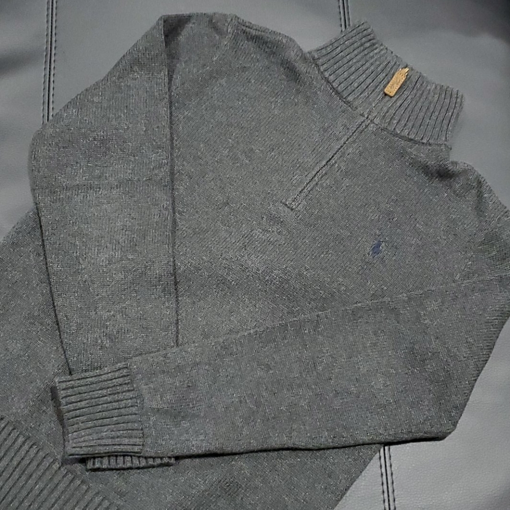 Polo Ralph Lauren Boys Charcoal Quarter Zip L